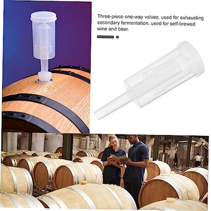 2Pcs Plastic Valves for Wine Three Piece Check Valves Lightweight and Easy to Use for Home Brewing and Wine Beer Preservation
