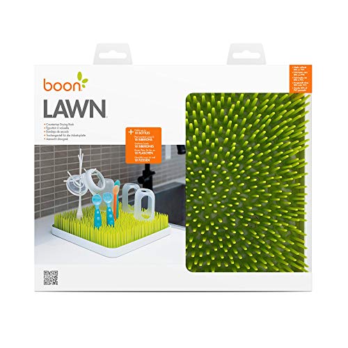 Boon Lawn Countertop Baby Bottle Drying Rack with Antimicrobial Tray - Spring Green - Bottle Rack and Organizer - Baby Feeding Essentials - 13.5 x 11 x 2.5-1 Count (Pack of 4) - color: Green, size: 2 Count (Pack of 4)
