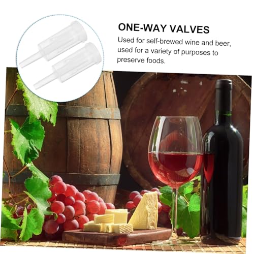 2Pcs Plastic Valves for Wine Three Piece Check Valves Lightweight and Easy to Use for Home Brewing and Wine Beer Preservation
