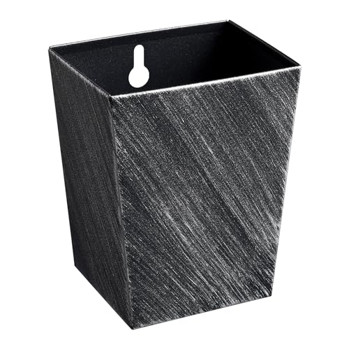 Old Fashioned Beer Bottle Cap Catcher Wall Mounted Narrow 3-1/2" Stainless Steel Screw in Soda Top Bucket with Drain Opening for Outdoor Post Cooler Cart - color: Aged Silver