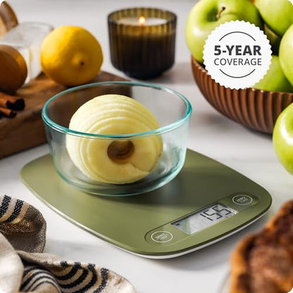 Greater Goods Food Scale – Digital Kitchen Scale, 1g Precision, Easy-Tare & Quick Conversion, Slim Compact Design, Durable & Portable | Ideal for Cooking, Baking & Meal Prep (Moss Green) - color: Moss Green