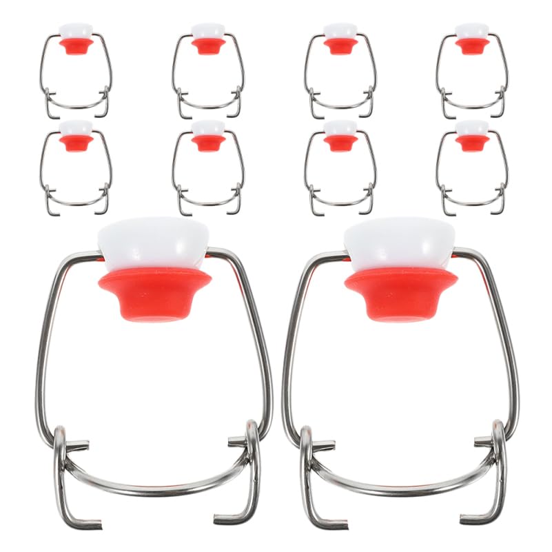 STOBAZA Swing Top Bottle Caps with Silicone Gaskets 10-Pack Airtight Leakproof Replacement Lids for Glass Beer Vinegar Oil Syrup Bottles Home Brewing and Kitchen Use