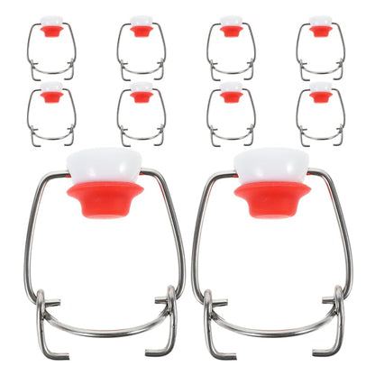 STOBAZA Swing Top Bottle Caps with Silicone Gaskets 10-Pack Airtight Leakproof Replacement Lids for Glass Beer Vinegar Oil Syrup Bottles Home Brewing and Kitchen Use