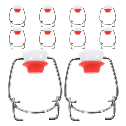 OUNONA Swing Top Glass Bottle Caps Airtight Bottle Stoppers with Silicone Gaskets Leakproof Reusable Replacement Tops for Beer Vinegar Oil Syrup Bottles 10 Pcs 2.75 in