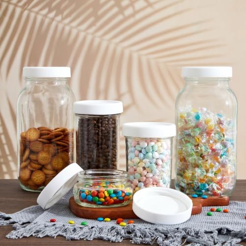 Teenyyou 6 Pcs Silicone Lids Mason Jar Lids Thickened Leak Proof Lid for 70mm Mouth Mason Jars, Reusable Large Canning Jar Caps(White) - color: White, size: 70 mm