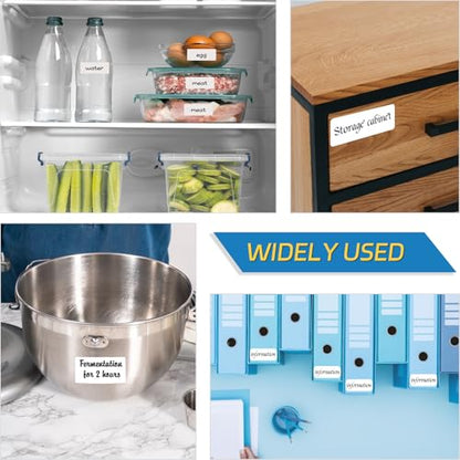 1000 Pcs Removable Freezer Labels, 1" x 2" Blank Label Stickers with Perforation Line Waterproof Oil-Proof Sticker Labels Storage for Food Containers Jars Bottle