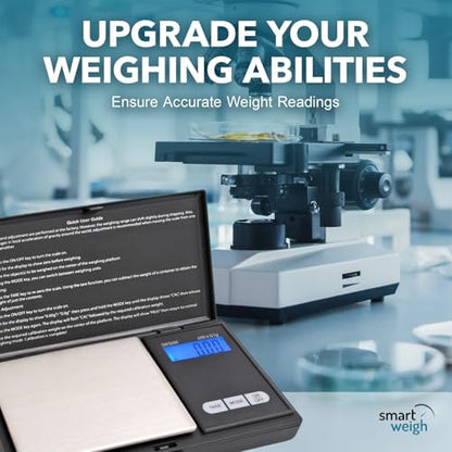 Smart Weigh SWS600 Elite 600g x 0.1g Digital Gram Scale, Pocket Sized Jewelry, Nutrition Kitchen, and School Scale, Slim Design, Black - size: 600g / 0.1g