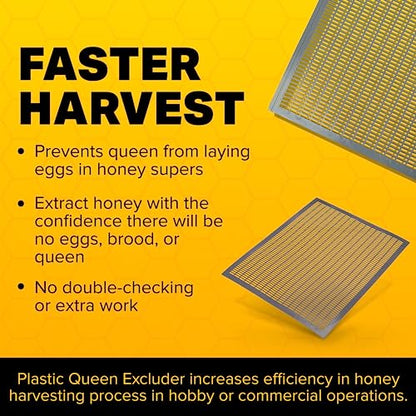 Mann Lake Plastic Queen Excluder, Fits 10 Frame Langstroth Beehives, Beekeeping Supplies & Kit Tools for All Beekeeping Levels, 5 Pack - size: 5 Pack