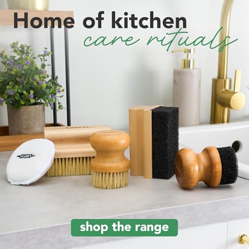CLARK'S Cutting Board Oil Scrub Brush - Round Wood Applicator for Food Grade Mineral Oil and Wax on Wooden Bamboo, Cast Iron, and Utensils – Kitchen Countertops Food Safe - size: Small