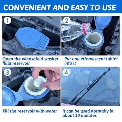 210 PCS Car Windshield Washer Tablets, Glass Cleane Tablets, Effervescent Cleaning Solution, Concentrated Effervescent Tablets, Solid Windshield Effervescent Wiper Tablet for Car Window Glass Cleaning
