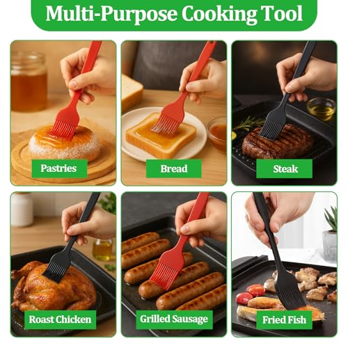 4 PCS Silicone Basting Pastry Brush,Heat Resistant Cooking Brush for Oil Butter Sauce,Premium Cooking Brush for Sauce Marinade Meat Glazing - size: 4 PCS