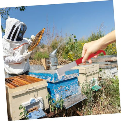 Stainless Steel Beekeeper Hive Scraper Tool J Shape Sturdy Beekeeping Equipment for Lifting and Scraping Frames Essential Hive Tool for Honey Harvesting