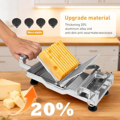 Commercial Cheese Slicer With Wire 6mm Cheese Cutter Butter Cutting Board Machine Aluminum Alloy Commercial Cheese Slicer with 316 Stainless Steel Wire Kitchen Cooking Baking Tool - size: 0.24"