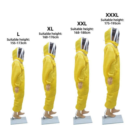 3 Layer Ventilated Beekeeper Jacket with Removable Veil Hood, Breathable Anti Bee Sting Beekeeping Jacket with Pockets, White Protective Gear for Men Women Beginner Professional, XXL - size: XXL