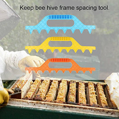 Huhushop Plastic Hive Frame Spacer Beehive Spacing Tool Beekeeping Equipment, 7/8/9 Frames(Yellow)