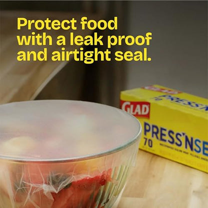 Glad Press'N Seal Food Plastic Wrap, 70 Square Foot Roll (Package May Vary) - size: 70 Sq Ft (Pack of 1)