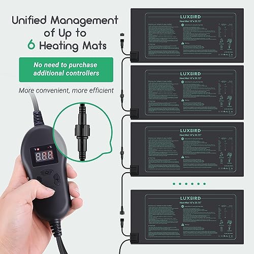 LUXBIRD Daisy Chain Seedling Heat Mat 10" x 20.75" Waterproof Plant Heating Pad, for Seed Starting, Germination, Hydroponics (Master Mat Required) - size: Additional Mat-10x20.75