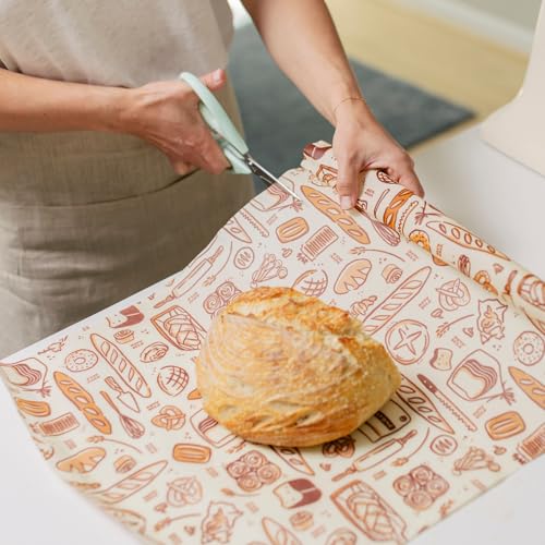 Bee's Wrap Beeswax Wraps for Food - Cut to Size 14x52" Beeswax Wrap Roll - Plastic Free Made in USA Reusable Natural Food Wrap - Bakery Lane - style: Bakery Lane