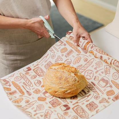 Bee's Wrap Beeswax Wraps for Food - Cut to Size 14x52" Beeswax Wrap Roll - Plastic Free Made in USA Reusable Natural Food Wrap - Bakery Lane - style: Bakery Lane
