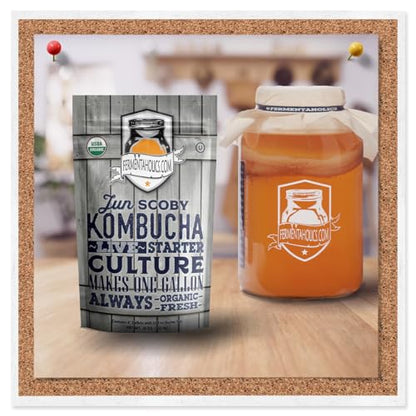 Fermentaholics The Complete Jun Kombucha Brewing Starter Kit, Organic - Make Jun Kombucha at home