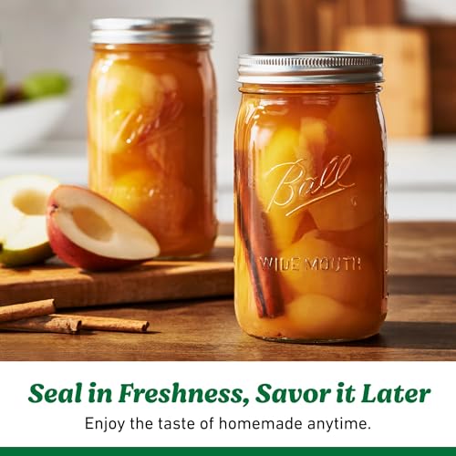 Ball Wide Mouth Quart 32oz. Glass Mason Jar with Lids and Bands, 4 Count - size: 32oz (4-pack)