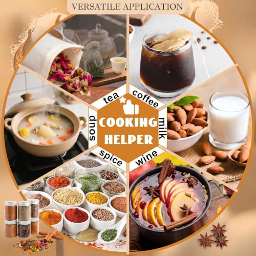 20 Pcs Spice Bags, Reusable Empty Tea Bags, Muslin Strainer Bags, Soup Bags for Cooking Natural Cotton Fine Mesh Cheesecloth Bags for Cold Brew Coffee(4 x3.2Inch) - size: 20PCS