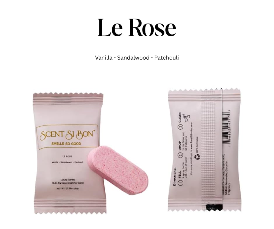 L'Ombre Luxury Scented Multi-Purpose Cleaning Tablets, 4 Count, Makes 4 x 16oz Bottles, Inspired By Iconic Perfumes