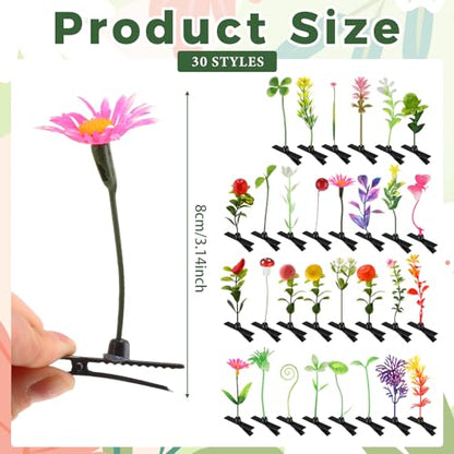 30 Pcs Bean Sprout Hair Clips Rave Mixed Style Plant Hairpins Hair Accessories for Party Irish(Cute) - style: Cute