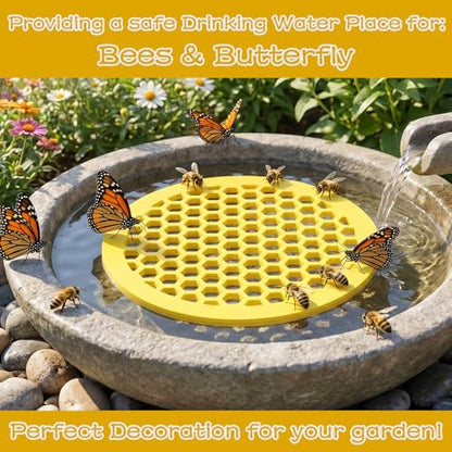 2 Pack Floating Bee Island, 7.83 Inches Lightweight EVA Foam Bee Waterer, Floating Butterfly Bees Feeding Watering Station for Bees Bath, Garden, Outdoor Decor