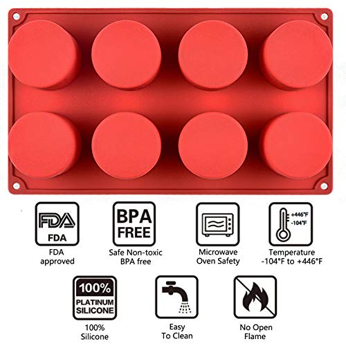 Silicone Round Chocolate Molds, 2 Pack Cylinder Silicone Molds for Candy, Cookie, Cake, Brownie, Pudding, Jello - color: 2 Packs Round Chocolate Covered MJ42