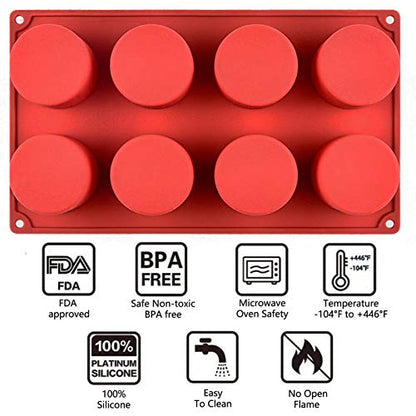Silicone Round Chocolate Molds, 2 Pack Cylinder Silicone Molds for Candy, Cookie, Cake, Brownie, Pudding, Jello - color: 2 Packs Round Chocolate Covered MJ42