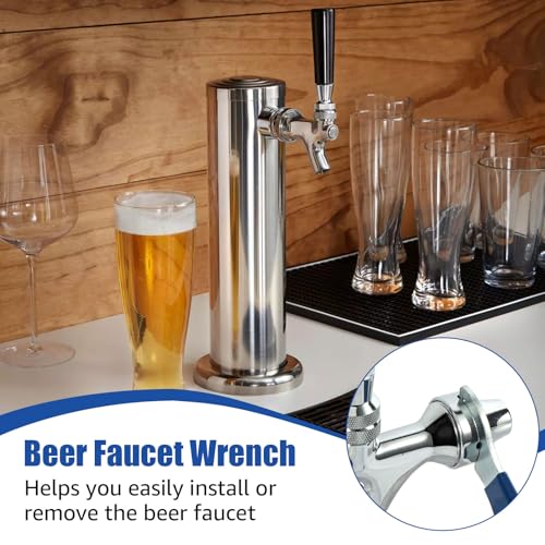 2PCS Beer Tap Faucet Wrench, Keg Beer Faucet Spanner Wrench Tool for Draft Tap Keg Couplers Kegerator Tower, Kegerator Accessories
