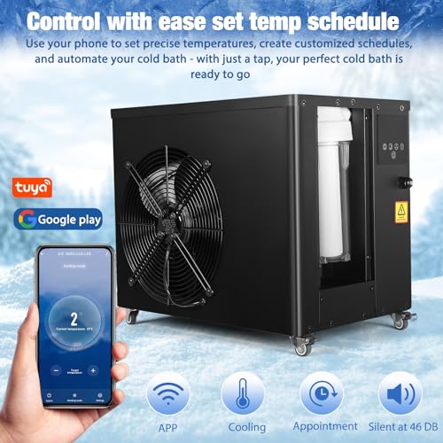 1 HP Ice Bath Chiller, APP Control, Dual Filtration for Clean Clear Water
