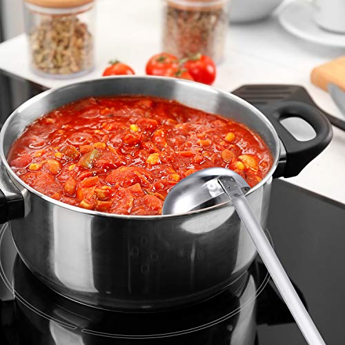 meekoo 3 Pieces Stainless Steel Ladle Soup Handle Ladle with Pouring Rim for Kitchen Cooking Soup Sauce (4 oz) - size: 4 oz
