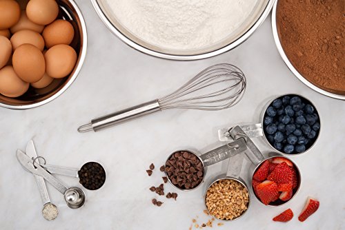 Estilo 12 Piece Stainless Steel Metal Mixing Bowl, Includes Dry Measuring Cups, Measuring Spoons And Barrel Whisk - Cup Measuring Kitchen Set | Great for Baking and Cooking