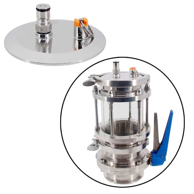 Tri Clamp 3"/4" End Cap with Gas Ball Lock Post and PRV 17 PSI Dry Hopper Accessories Homebrew Conical Fermenter Accessories(3TC) - color: 3TC