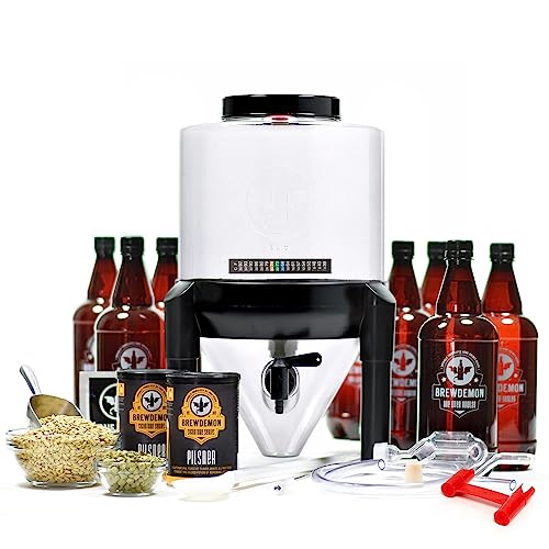 Signature Pro Beer Making Kit – NO AIRLOCK OR SIPHON REQUIRED – Conical Fermenter Eliminates Sediment and Makes Great Tasting Home Brewed Beer - Includes a 2 Gallon Pilsner Recipe