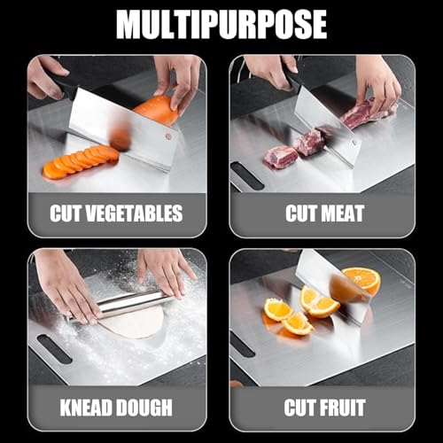 Titanium Cutting Board - 2026 New Upgrade 100% Pure Titanium Cutting Boards for Kitchen Double Sided Non Toxic Titanware Cutting Board,Hygiene Durable Dishwasher Safe Chopping Board (18"L x 12"W) - size: 18"L x 12"W