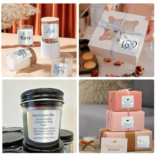 Square Thermal Labels Stickers 3" x 3", Holographic Square Thermal Stickers Labels, Glitter Self-Adhesive Direct Thermals Label for Small Business- Holographic Silver - color: Silver, size: 3 X 3 inch
