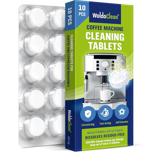 WoldoClean Cleaning Tablets for Fully Automatic Coffee Machines 10x 2g - Compatible with Breville, DeLonghi, Jura, Philips, Miele & Gaggia - size: 10 Count (Pack of 1)