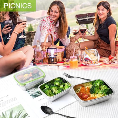 UPTRUST Stainless Steel Food Storage Containers | Leak Proof & Airtight Lids | Set of 9 Containers, Dishwasher & Freezer Safe - size: Set of 9 Containers