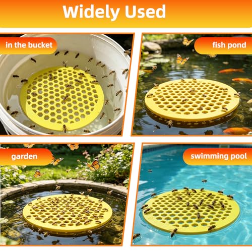 4 Pack Floating Bee Watering Station for Garden - 5mm Pollinator Waterer & Butterfly Feeder - Safe Bee Bath Island for Outdoor Yard Decor