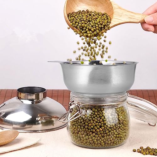OSALADI Wide Mouth Funnel Stainless Steel Kitchen Gadget with Handle for Sugar Flour Rice Jam and Oil Transfer 5.31 X 3.93 X 2.04 in Home Kitchen Restaurant