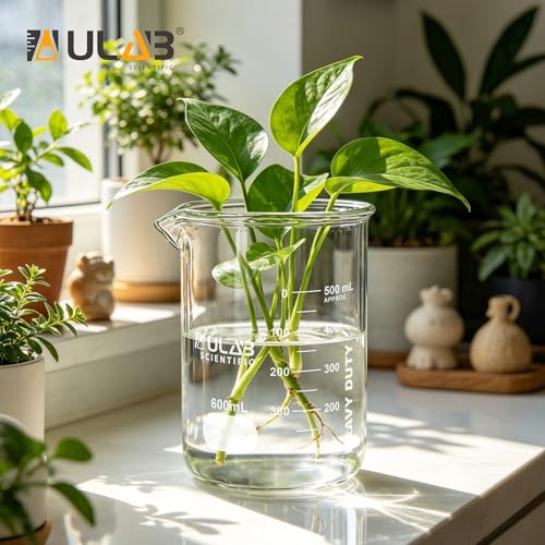 ULAB Scientific Glass Beakers, Vol. 300ml, 3.3 Borosilicate Griffin Low Form with Printed Graduation, Pack of 4, UBG1034 - style: Vol.300ml, Pack of 4