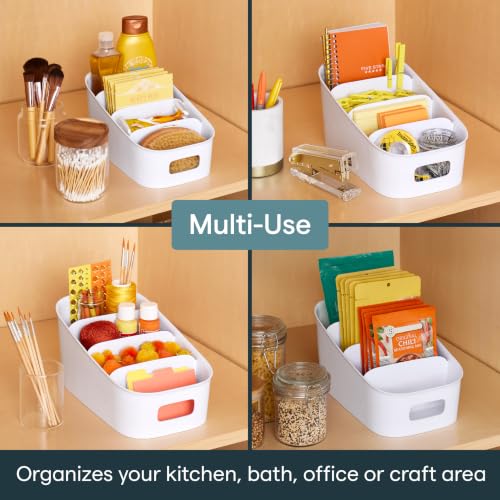 YouCopia ShelfBin Packet Organizer, 4-Tier Stairstep Raised Divided Bin, BPA-Free Storage Caddy for Kitchen Pantry and Cabinet Organization, Tea Bags, Medicine, and More - size: Tiered Packet Organizer