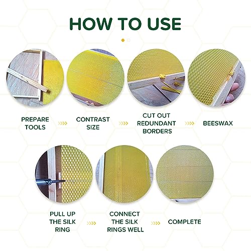 Blingbin 10Pcs Natural Beeswax Sheets, 5.1x3.5 inch Beeswax Candle Wax, Beeswax Foundation Sheets for Candle Making, Beekeeping Bee Wax Nest Bed Beeswax Honeycomb Sheet Easy DIY Candle Making Kit Gift