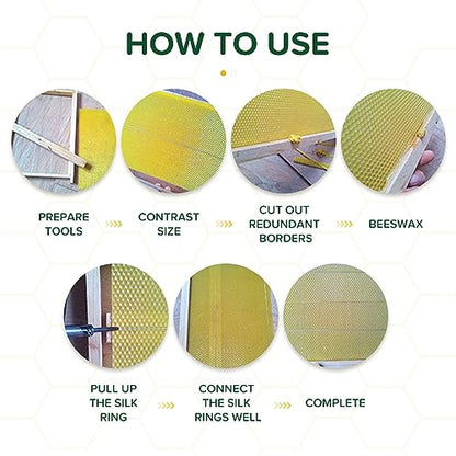 Blingbin 10Pcs Natural Beeswax Sheets, 5.1x3.5 inch Beeswax Candle Wax, Beeswax Foundation Sheets for Candle Making, Beekeeping Bee Wax Nest Bed Beeswax Honeycomb Sheet Easy DIY Candle Making Kit Gift