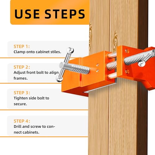 Cabinet Clamp 1 pcs - Cabinet Panel Frame Alignment Tool and Mounting Piece with Pilot Holes, Hex Wrench and Three Adhesive Protective Pads. - size: 1pcs