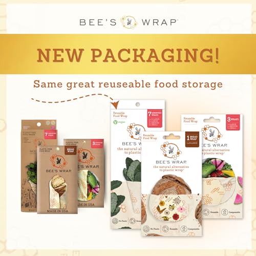 Bee's Wrap Beeswax Wraps for Food - Cut to Size 14x52" Beeswax Wrap Roll - Plastic Free Made in USA Reusable Natural Food Wrap - Meadow Magic - style: Meadow Magic