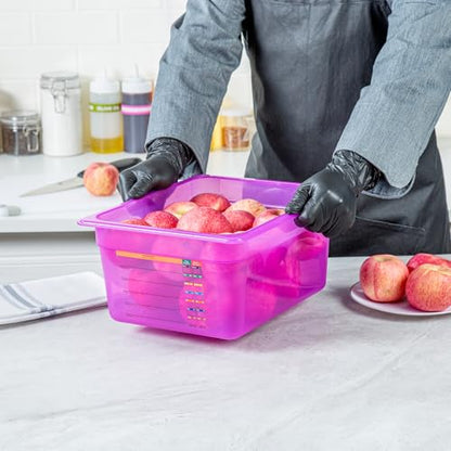 Restaurantware Food Storage Container 1 Pack of 9.5 qt Plastic Stackable Microwave-Safe Bin Dishwasher Safe Freezer Safe Purple Containers for Kitchen Storage - size: Half Size